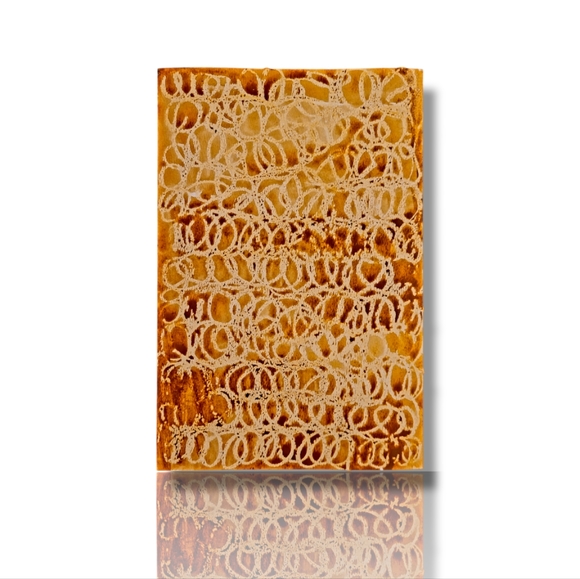 Original Abstract Wax Resist "Tawny Lace" Painting on Fine Art Paper, 6x9 - Picture 2 of 2